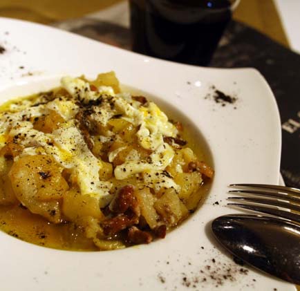 setas en tortilla con bechamel