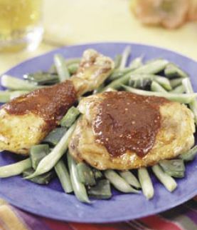 pollo en mole con vegetales