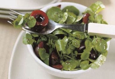 ensalada de berros con vinagreta de miel