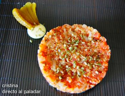 tartar ahumado de salmon