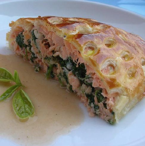 filete de salmon en costra