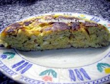 tortilla de puerros y bacalao