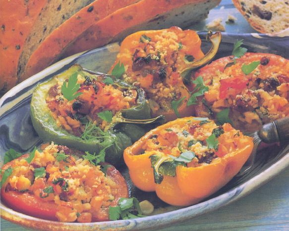 tomates y pimientos rellenos