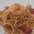 Spaghetti con ragù de gambas